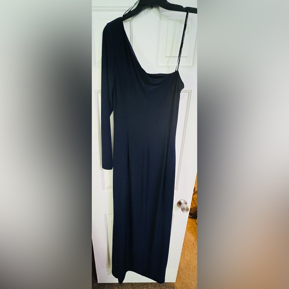Vince Camuto Navy Blue One Shoulder Dress size 16